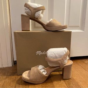 Madewell Daphne/Nadia Platform Heel - 9.5 Earthen Sand(nude/tan) Suede